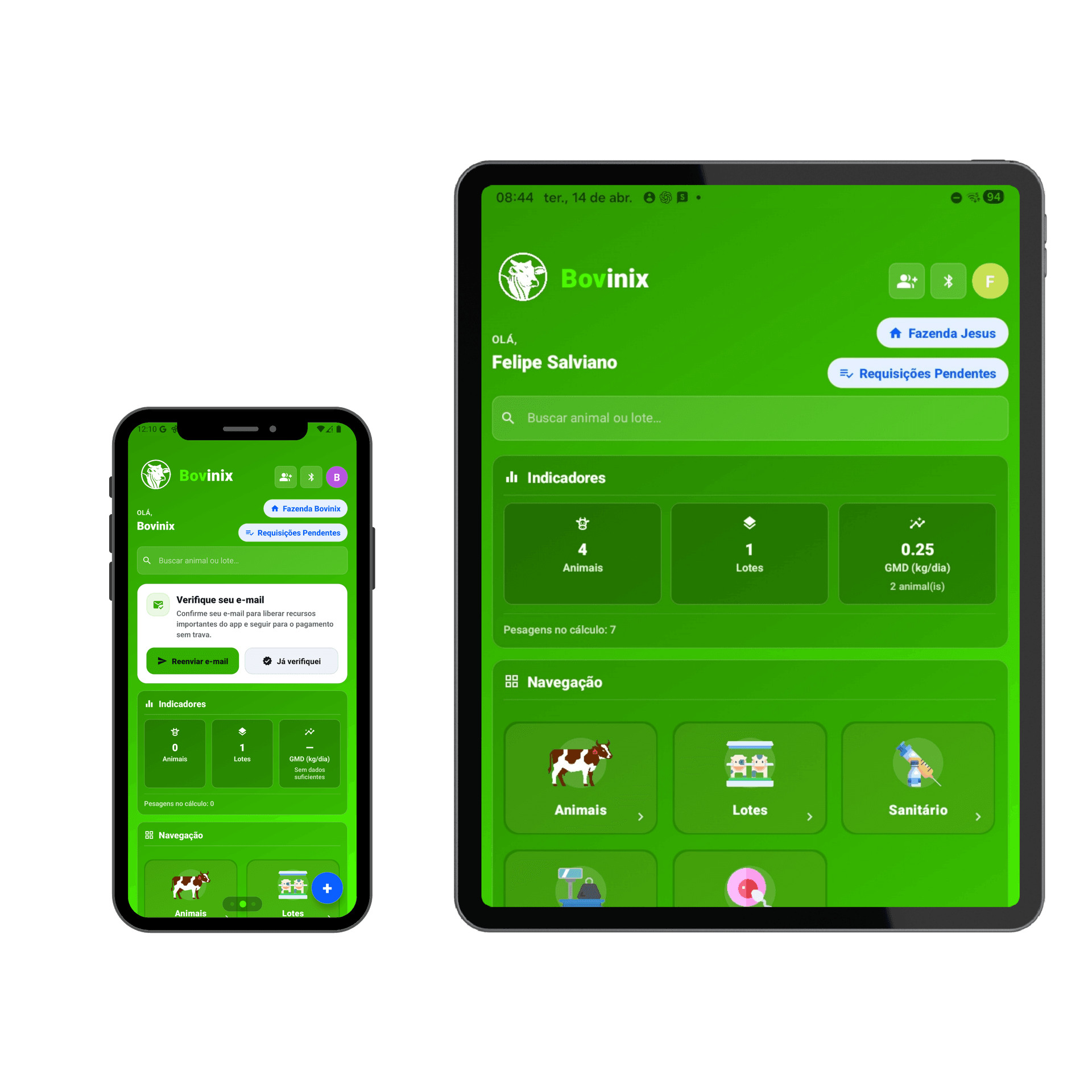 Bovinix app no iPhone e iPad